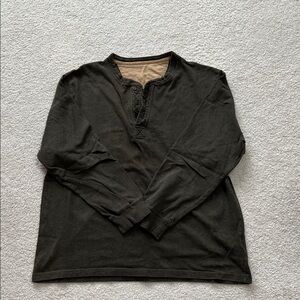 Men’s Classic Black Long Sleeve Henley Shirt